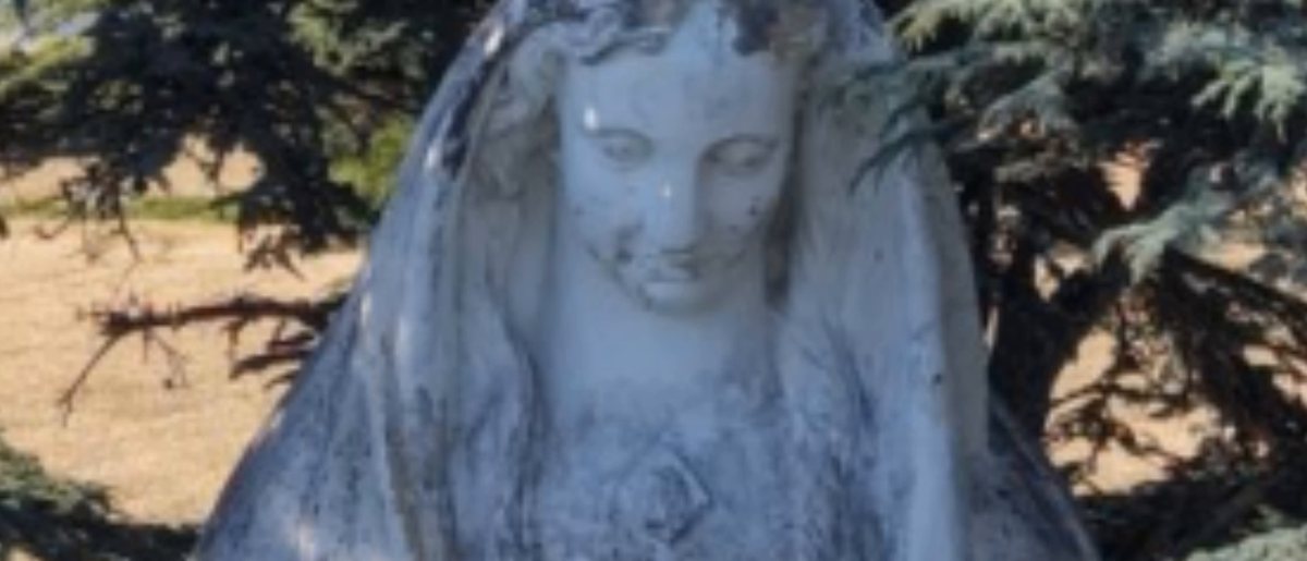 Statue de la Vierge du Coteau, vue de près